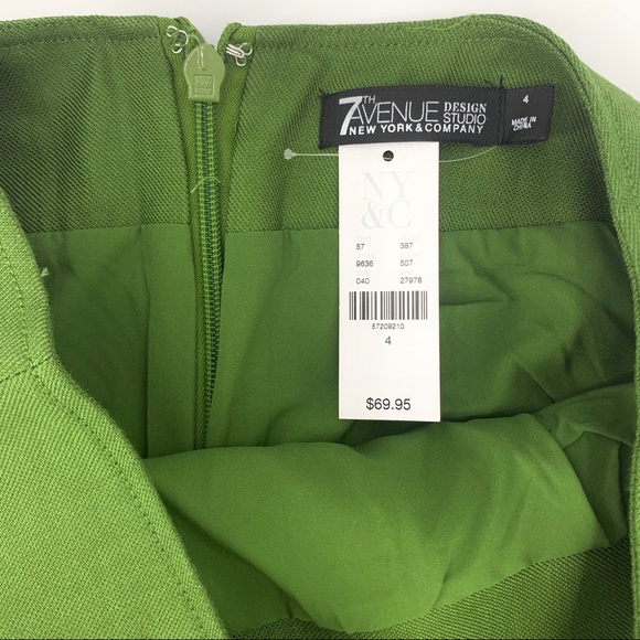 NY & CO Skirt Hi-Low Ruffled Hem Linen Green: 4 - Picture 6 of 8